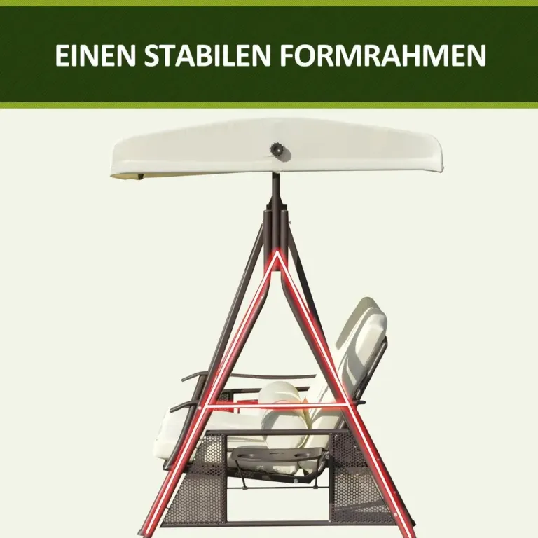 2-Sitsig Hammock med Soltak 162 x 118 x 173 cm