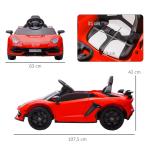 Elbil för Barn Lamborghini Aventador med Vingdörrar och Musik för Lek Hållbar och Säker Röd Plast 3–5 År