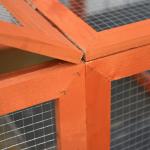 Smådjursstall Smådjursbur med Utomhusinhägnad Multifunktionell Granträ Orange 180 X 90 X 48 Cm