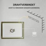 Kleankin Badrumsspegel LED Spegel Silver av Glas för Badrum med 3x Förstoring och Touchfunktion 3 Ljusfärger Anti-Imma Funktion 80 x 60 cm