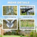 Hönshus Hönsgård Utomhusbur Silver av Galvaniserat Stål för Höns och Smådjur Inhägnad med UV-Tak 3 x 1,7 x 1,9 m