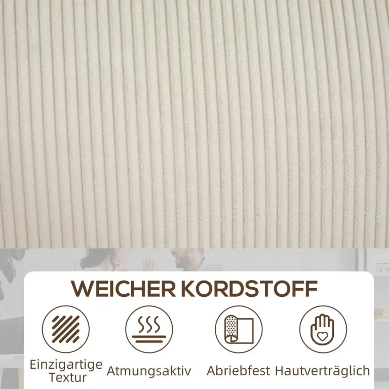 3-Sits Soffa med Armstöd Krämvit 227 x 84 x 87 cm
