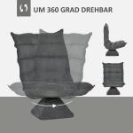 Vridbar Läsfåtölj med Linnelook, Grå, 62 x 70 x 95 cm