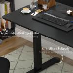 Skrivbord Ståbord Svart av Spånskiva och Metall för Kontor Elektriskt Höjdjusterbart med Anti-Kollision 140 x 70 x 72-116 cm