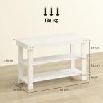 Skobänk i Bambu med 2 Hyllplan och Sittplats för Hall och Entré Hållbar och Stabil Vit Bambu för Förvaring och Ordning 70 x 28 x 45 cm