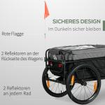 Cykelkärra och Transportvagn 2-i-1, Robust Lastvagn med Luftdäck, Smidig Transport av Last upp till 40 kg, Svart, 130 x 64 x 103 cm