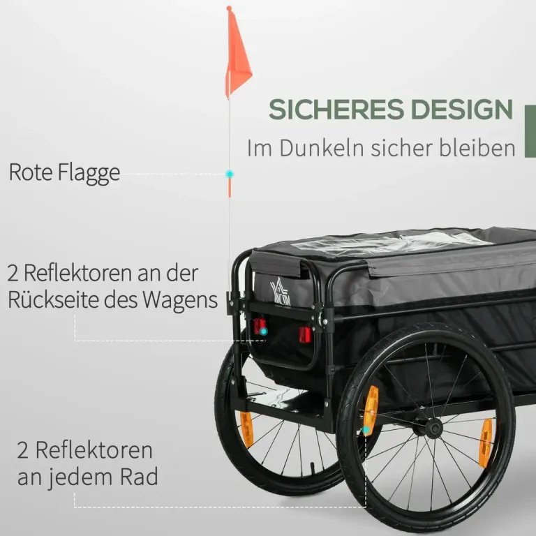 Cykelkärra och Transportvagn 2-i-1 130 x 64 x 103 cm