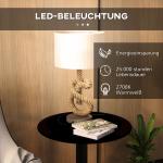 Bordslampa Sänglampa Krämvit av Metall och Linne för Sovrum USB Uppladdningsbar LED Lampa E27 30 x 30 x 55 cm