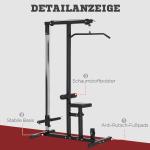 Multifunktionellt Hemgym med Kabelmaskin, Träningsstation för Hela Kroppen, Robust Stålkonstruktion med Justerbar Sits, Svart, 107 x 120 x 190 cm