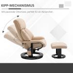 Elektrisk Massagestol med Liggfunktion, Bekväm Relaxfåtölj med 5 Massagelägen, Stilren TV-Stol i Konstläder, Krämvit, 84 x 92 x 109 cm