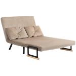 Bäddsoffa 2-Sits Soffa Ljusbrun av Sammetslook och Trä för Vardagsrum Sovfunktion med Justerbart Ryggstöd 102 x 73 x 81 cm