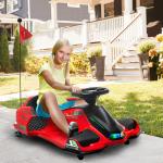 Elektrisk Barnkart med Gummihjul, Lampor och Musik, 3–8 km/h, Röd