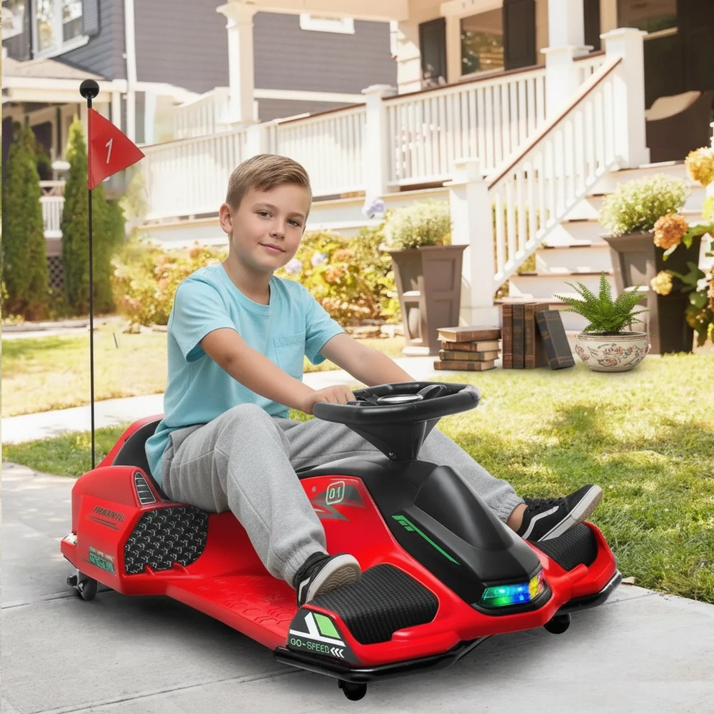 Elektrisk Gokart för Barn med Ljus och Musik, Röd