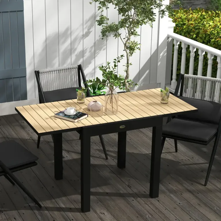 Trädgårdsbord Uteplatsbord Gul 81-162 x 80 x 75 cm