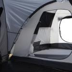Campingtält Tunneltält Grå av Polyester och Glasfiber för 5 Personer med Sovrum och Bärväska Vattentät 2000 mm Vattenpelare Rymlig Design