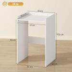 Badrumsskåp Smal Vit MDF för Tvättmaskin och Förvaring med Hyllor Platsbesparande Nischskåp 64x60x97,5 cm