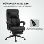 Kontorsstol med Fotstöd, Snurrstol och Nackstöd, Svart