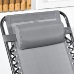 Gungstol för Utomhusbruk med Hopfällbar Design och Huvudkudde för Trädgård Hållbar och Stabil Ljusgrå Metall för Avkoppling upp till 120 kg