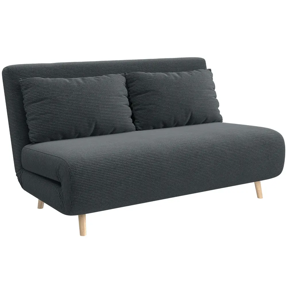 Bäddsoffa Mörkgrå Manchester och Gäster 3 141x90x81 Cm