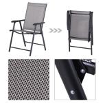 Hopfällbara Campingstolar 2-Pack, Bekväma Fiskestolar med Armstöd, Lättviktiga Utestolar i Metall, Grå, 58 x 64 x 94 cm