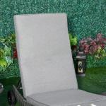 Solsäng i Konstrotting med Dyna, Ergonomisk Solstol i S-Form, Justerbar Rygg för Avkoppling, Grå, 207 x 70 x 70 cm