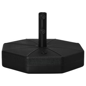 Rund Parasollfot för Trädgård, Fyllbar Paraplyfot i Plast, Stabil Hållare för Parasollstång 38-48 mm, Svart, 60 x 36 cm