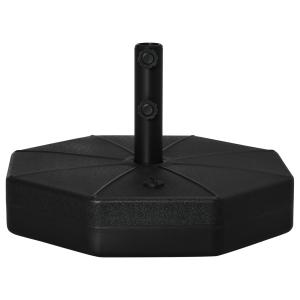 Rund Parasollfot för Trädgård, Fyllbar Paraplyfot i Plast, Stabil Hållare för Parasollstång 38-48 mm, Svart, 60 x 36 cm