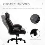 Ergonomisk Gamingstol XXL, Robust Chefsstol med Vippfunktion och Tjock Vaddering, Bekväm Arbetsstol för Tung Belastning, Svart, 180 kg