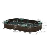 Sandlåda Leklåda Mörkgrön av HDPE för Barn 3-12 År med Sittpaneler och Presenning Rolig Utomhuslek 183 x 105 x 22,5 cm