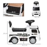 Åkbil, Licensierad av Mercedes, ANTOS Truck Style med Ljus, för Barn 12–36 Månader, Metall, PP-plast, Vit + Svart, 62,5 x 28,5 x 45 cm
