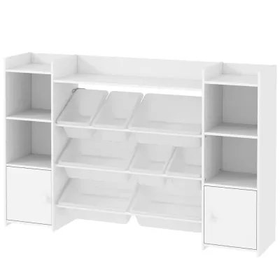 Barnhylla Bokhylla Vit av Trä för Barnrum 140 x 30 x 90 cm