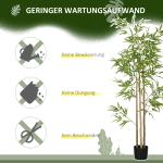 Konstgjord Växt Bambu Grön av Plast för Inomhusbruk Konstträd med 830 Blad 180 cm