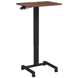 Laptopbord Datorbord Rustik Brun av Spånskiva och Metall för Hemmakontor Höjdjusterbart med 4 Hjul och 2 Bromsar Praktisk 65 x 48 x 108 cm