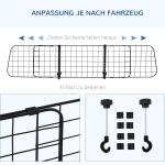 Hundgaller för Bil, Justerbar Säkerhetsbarriär för Bagageutrymme, Universalt Galler för Hundtransport, Svart, 91-152 x 30 cm
