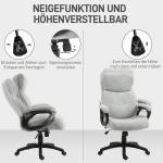 Kontorsstol Skrivbordsstol Ljusgrå av Tyg och Metall för Kontor Ergonomisk Snurrstol med Vippfunktion 120 kg