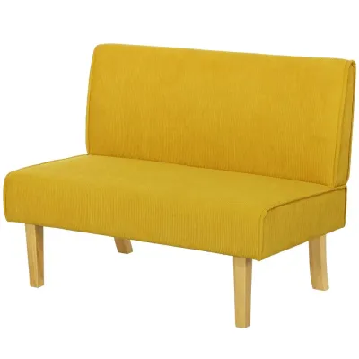 Soffa Loveseat Gul av Tyg 110 x 62 x 85 cm