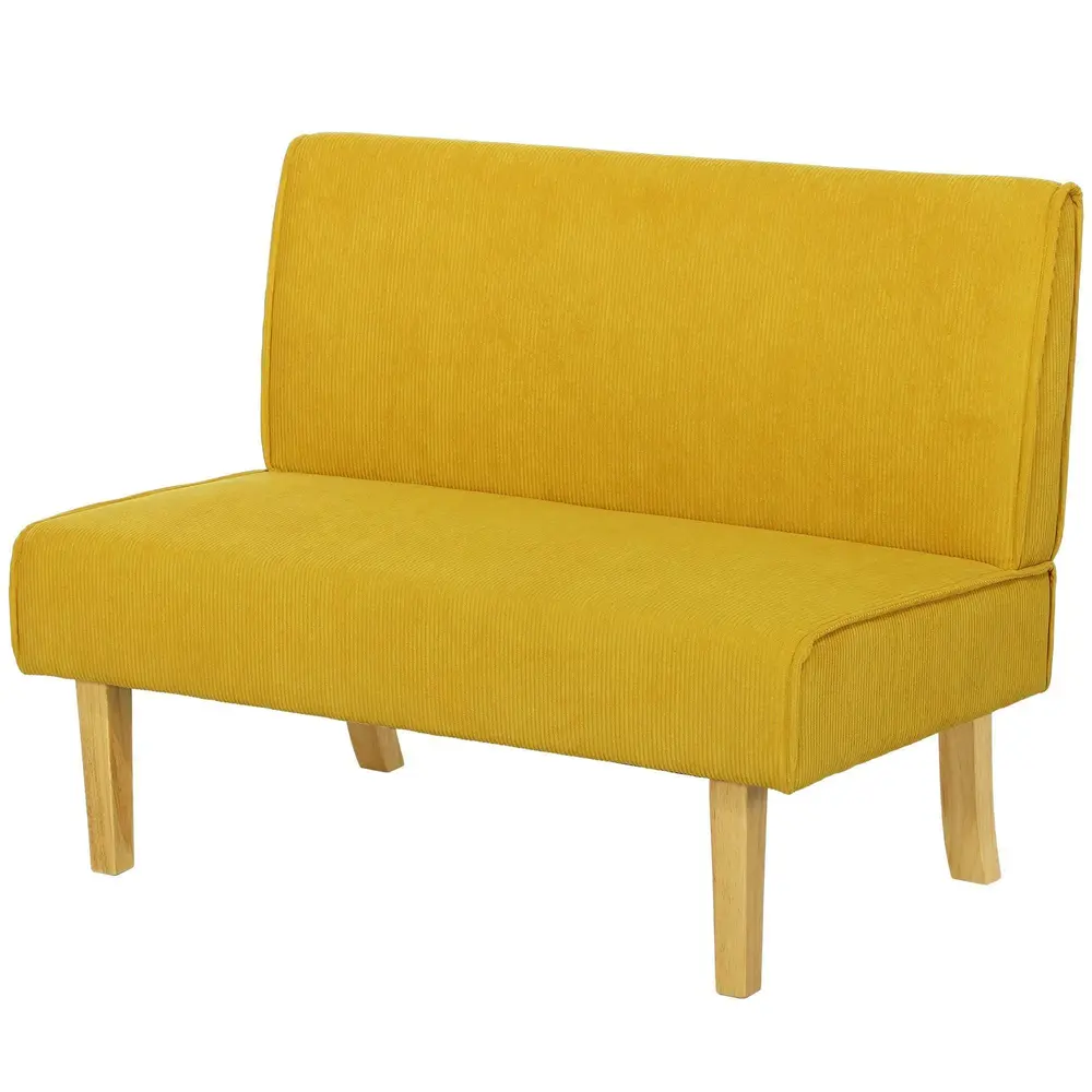 Soffa Loveseat Gul av Tyg 110 x 62 x 85 Cm