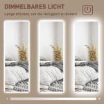 Helfigursspegel Väggspegel Transparent av Glas för Sovrum Ramlös Stående Spegel med LED Belysning 40 x 120 cm