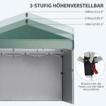 Lusthus Paviljong Pop-Up Partytält Grön av Polyester och Metall för Trädgård och Camping Vintertätt Tält med 2 Sidoväggar 3 x 3 m