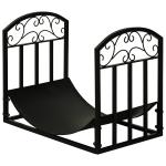 Vedställ i Metall, Rymlig Vedförvaring för Inomhusbruk, Robust Hållare för Öppen Spis, Svart, 60,5 x 36 x 46,5 cm, 60 kg