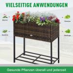 Upphöjd Odlingslåda i Konstrotting, Planteringsbänk med Hylla och Ben, Ergonomisk Odling för Balkong, Brun, 70 x 30 cm