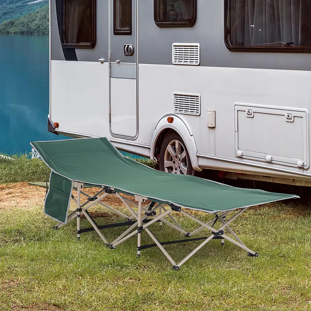 Campingsäng Gästsäng Hopfällbar Grön 190 x 68 x 52 Cm