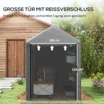 Väderbeständig Trädgårdsbod, Robust, Stålstomme, Mörkgrå, 1,2 x 1,8 x 1,6 m