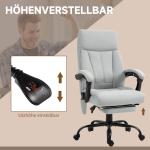 Kontorsstol med Massage- och Värmefunktion samt Fotstöd, upp till 120 kg, Grå