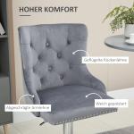 Barstolar i Sammet 2-Pack, Snurrbara Köksstolar med Fotstöd, Justerbar Höjd för Bar och Kök, Ljusgrå, 46 x 55 x 102-123 cm