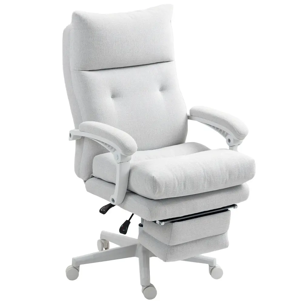 Kontorsstol Skrivbordsstol Ergonomisk Krämvit av Linnelook
