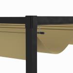 Pergola Trädgårdspaviljong med Justerbart Tak Khaki av Metall för Uteplats och Trädgård Fristående Solskydd 3 x 2 m