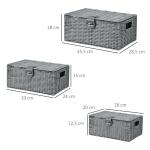 Förvaringslådor med Lock 3-Pack, Stapelbara Plastlådor med Spännen, Praktisk Förvaring för Hemmet, Grå, 7/12/18 l