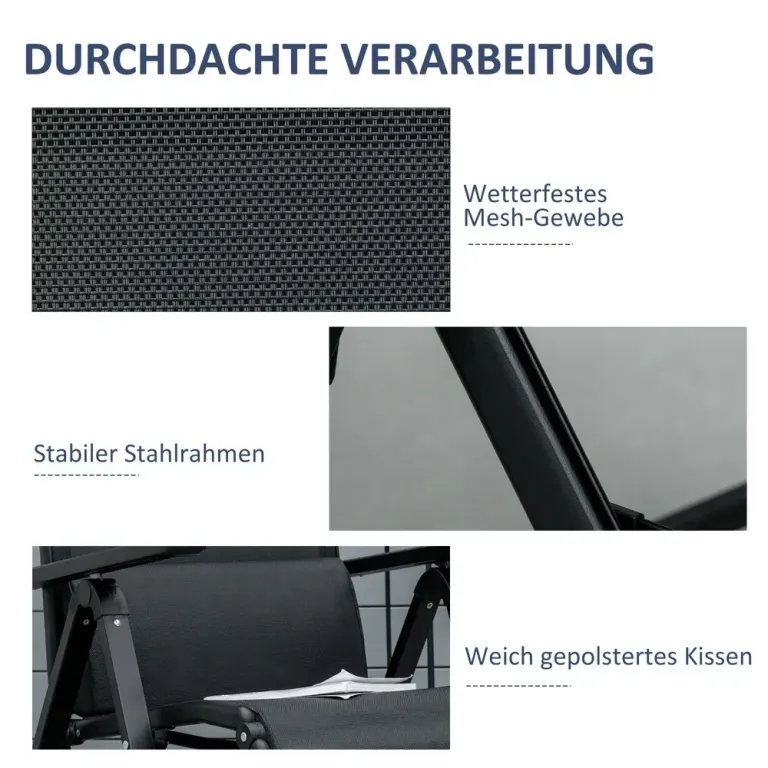 Solsäng i Textilene Solstol 9 Lägen 70 x 65 x 111 cm