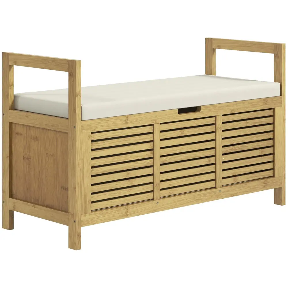 Skobänk Garderobsbänk Natur av Bambu Bänk 100 x 40 x 60 Cm